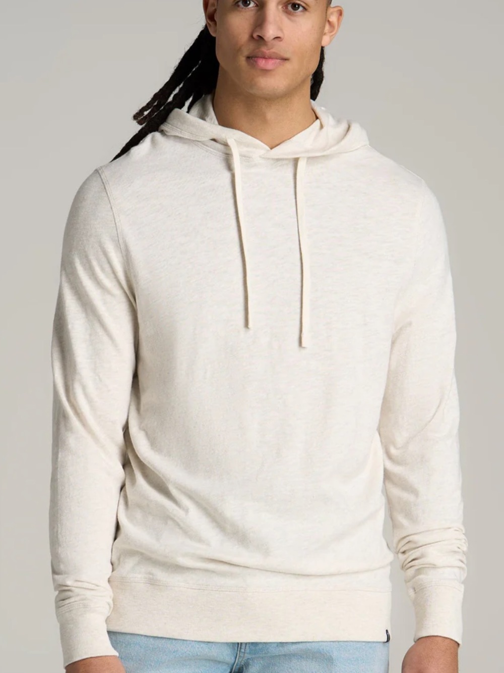 NWT American Tall Slub Hoodie Mens Tall Small Oatmeal Pullover